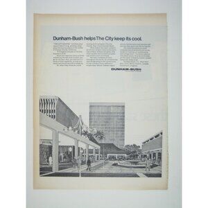 Vintage 1971 Dunham-Bush Air Conditioning Print Ad Modern City Cityscape